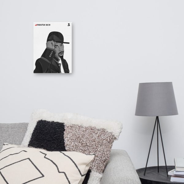 Masta Ace Illustration Black & White Canvas