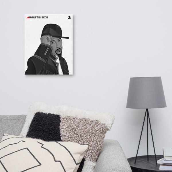 Masta Ace Illustration Black & White Canvas