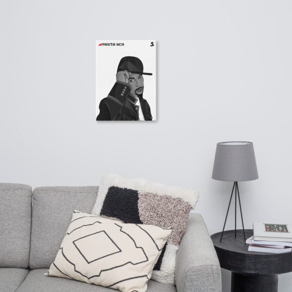 Masta Ace Illustration Black & White Canvas